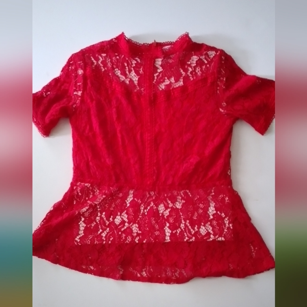 Elegant Red Lace top